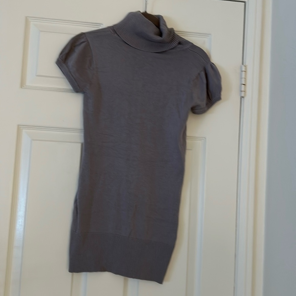 Gray light turtleneck sweater